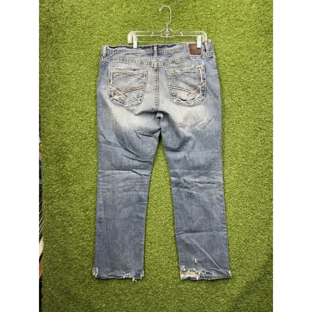 BKE Jeans Mens 38x30 Seth Straight Leg Affliction Y2K Medium Wash Distressed